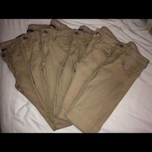 6 pairs of khaki uniform pants